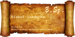 Biebel Szederke névjegykártya
